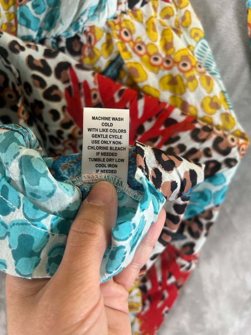 Dotti Aqua and Yellow Mixed-Print V-Neck Tunic with Tassel Tie swim cover - Picture 9 of 11